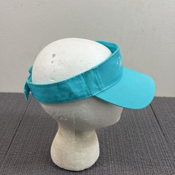 Florida Visor Womens Adjustable Blue White Hibiscus Flower Strapback Shade Shack - Picture 8 of 13